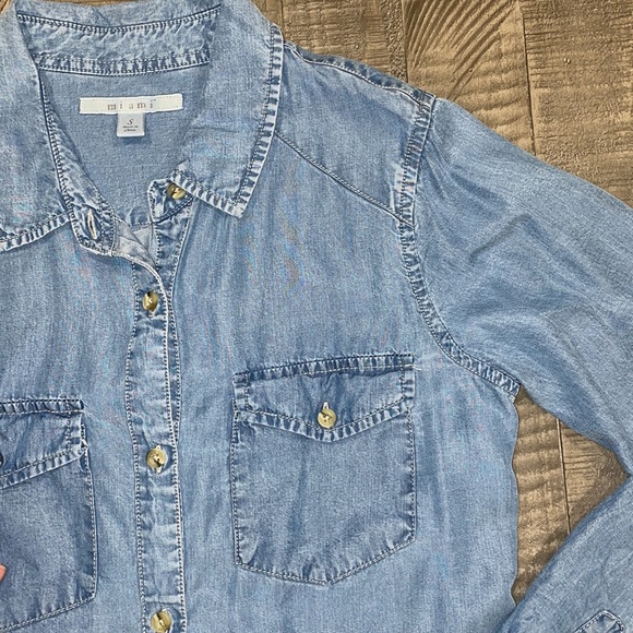 Miami denim chambray button up top - Picture 2 of 2